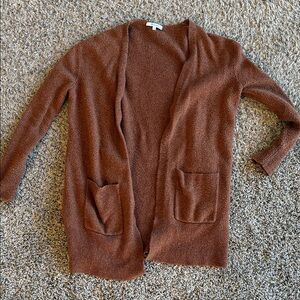 Madewell Rich Brown Open-Front Cardigan